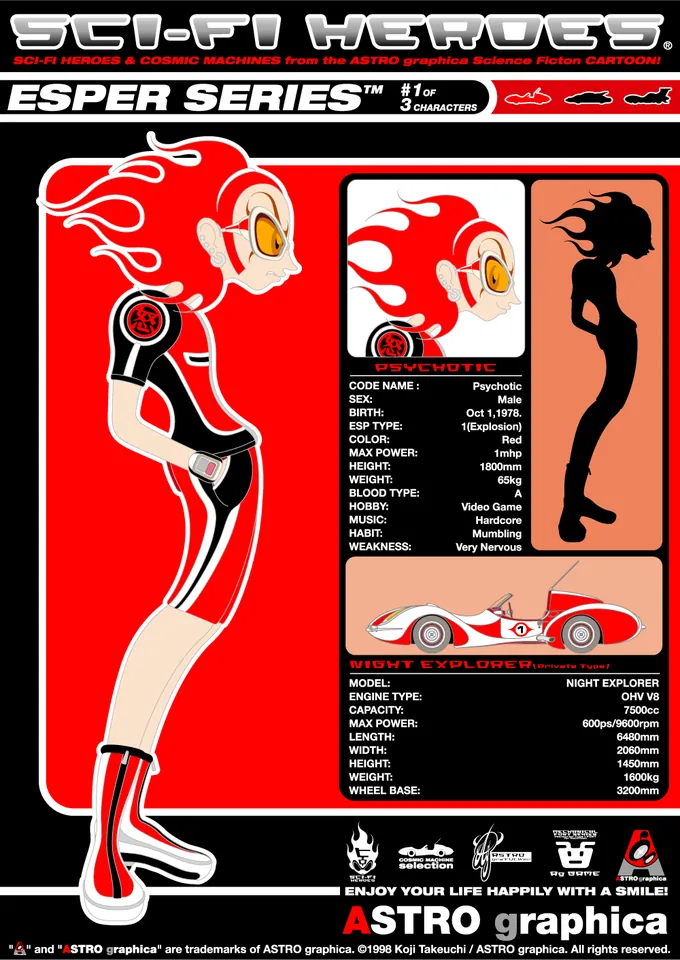 SCI FI HEROES, Original Ver. ESPER SERIES, illustration work, Personal, 1998